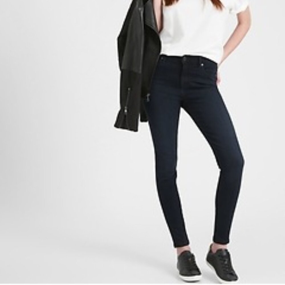 NWT Banana Republic High-Rise Legging Luxe Sculpt Ankle Jean Dark Indigo Size 27